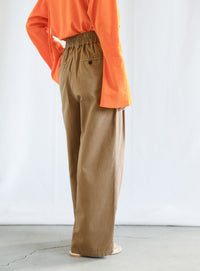ベルトデザインワイドWタックパンツ