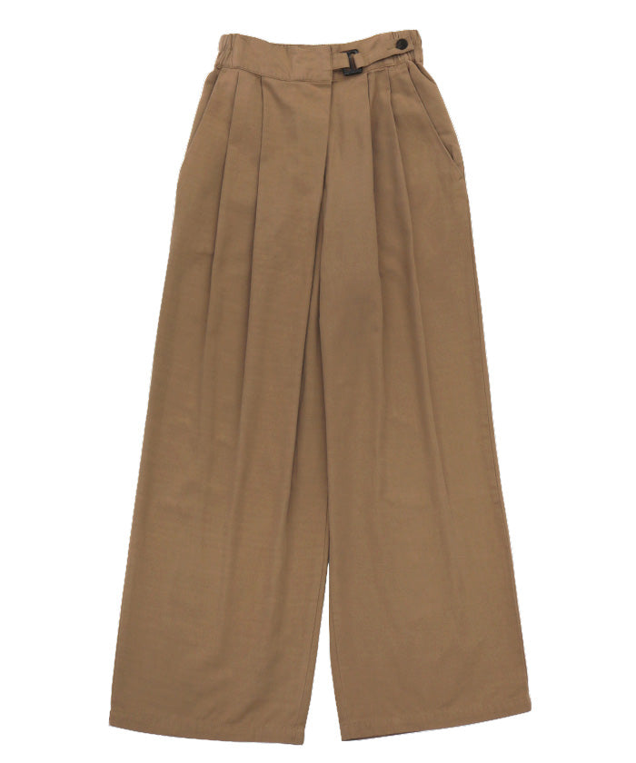ベルトデザインワイドWタックパンツ