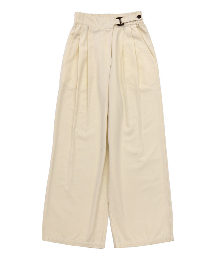 ベルトデザインワイドWタックパンツ