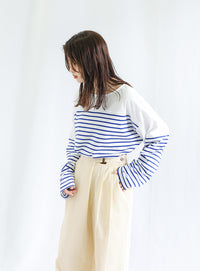 ベルトデザインワイドWタックパンツ