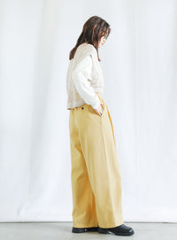 ベルトデザインワイドWタックパンツ