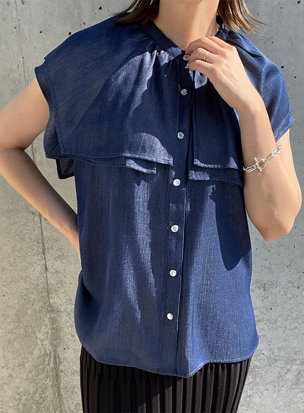 スクエアビッグカラーブラウス【SALE】