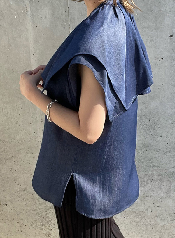 スクエアビッグカラーブラウス【SALE】