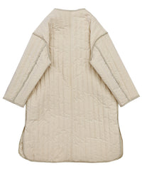 キルティングパイピングロングコート