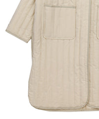 キルティングパイピングロングコート