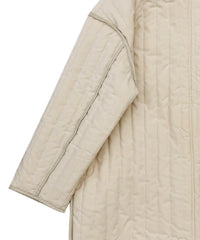 キルティングパイピングロングコート