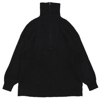 オーバーサイズリブ編みハーフジップニット【SALE】