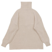 オーバーサイズリブ編みハーフジップニット【SALE】