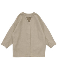ノーカラーカットメルトンミドルコート【official限定】