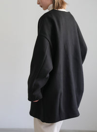 ノーカラーカットメルトンミドルコート【official限定】