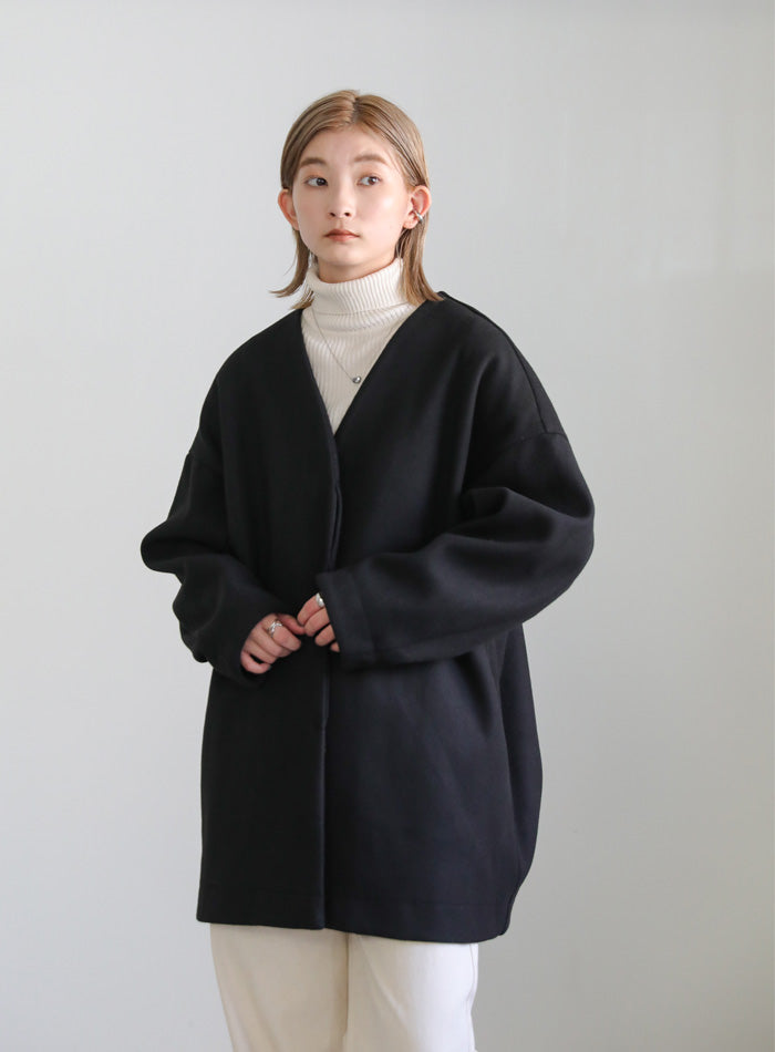 ノーカラーカットメルトンミドルコート【SALE】 – SELECT MOCA