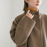 スタンドカラーフェイクウールケープコート【SALE】