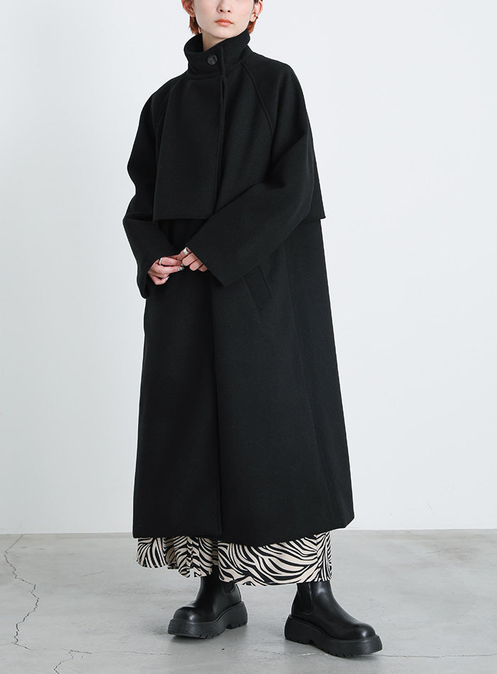 スタンドカラーフェイクウールケープコート【SALE】 – SELECT MOCA
