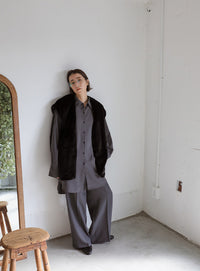 フェイクファーノーカラージレ