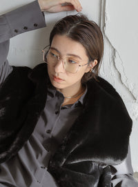 フェイクファーノーカラージレ