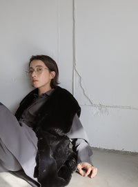 フェイクファーノーカラージレ