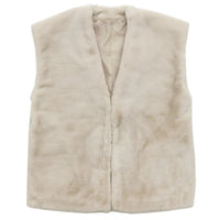 フェイクファーノーカラージレ