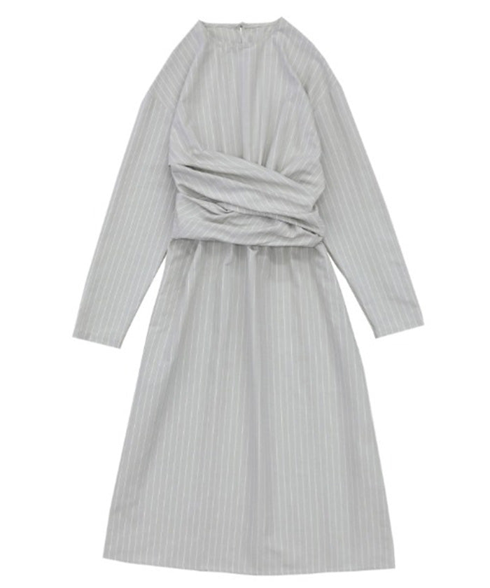 ウエストクロスストライプワンピース【SALE】