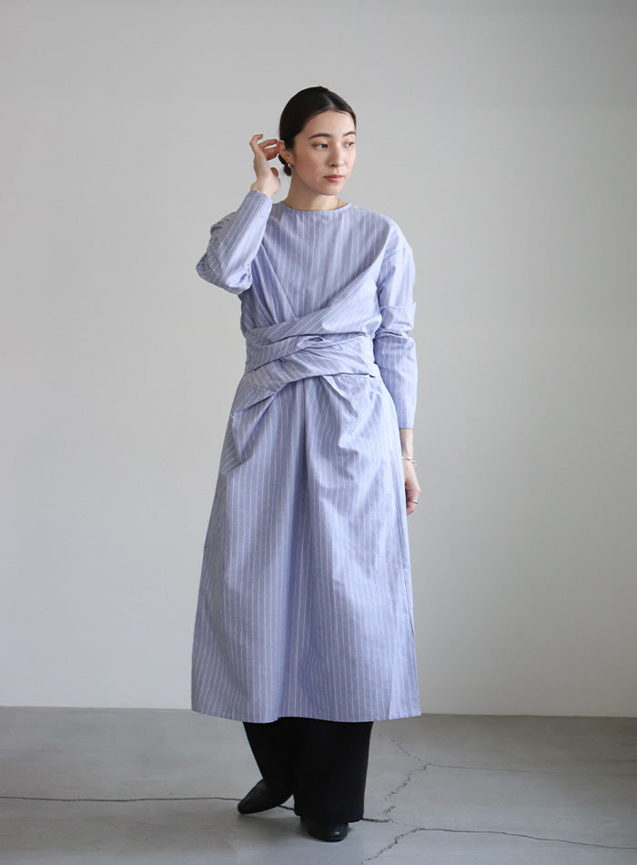 ウエストクロスストライプワンピース【SALE】