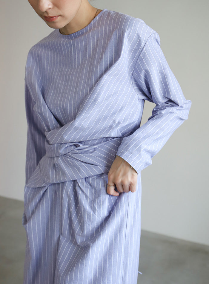 ウエストクロスストライプワンピース【SALE】