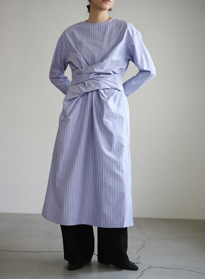 ウエストクロスストライプワンピース【SALE】