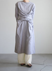 ウエストクロスストライプワンピース【SALE】