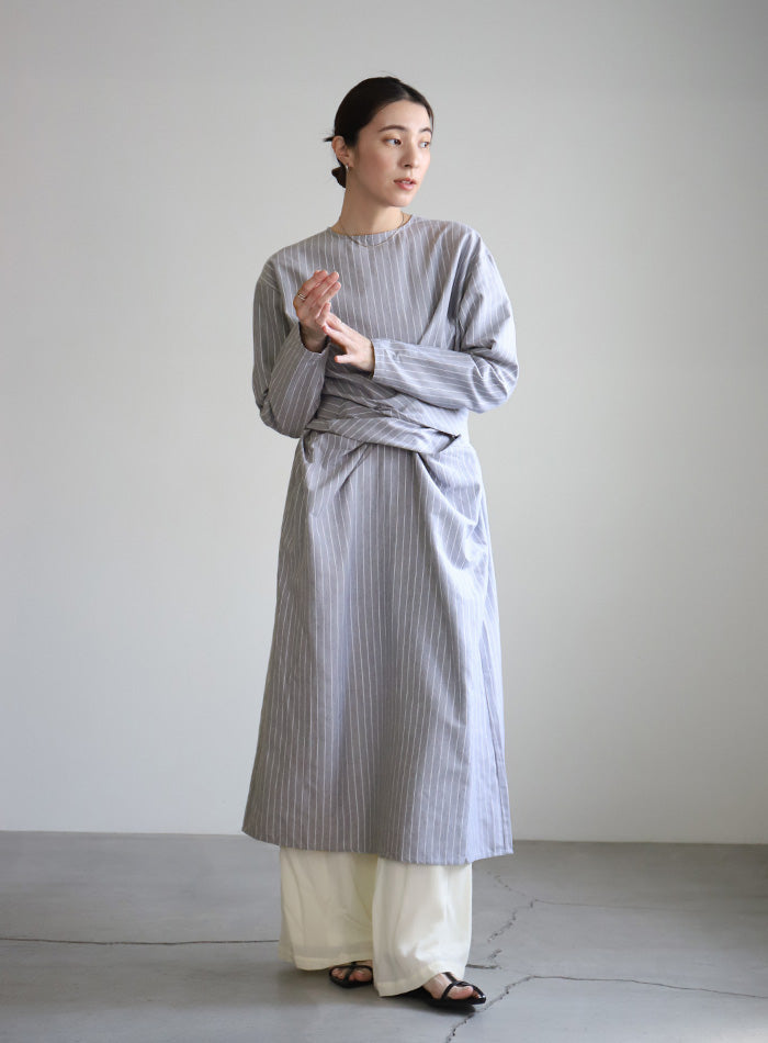 ウエストクロスストライプワンピース【SALE】