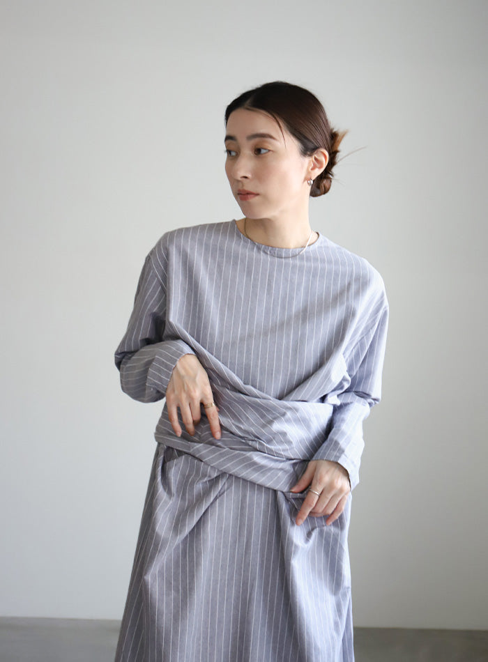 ウエストクロスストライプワンピース【SALE】