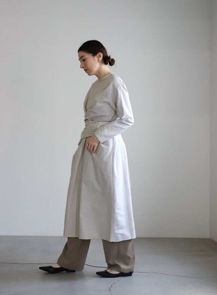 ウエストクロスストライプワンピース【SALE】