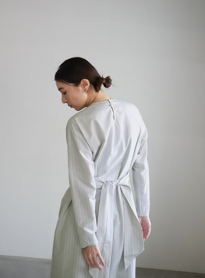 ウエストクロスストライプワンピース【SALE】
