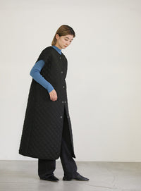 キルティングロングベスト【SALE】