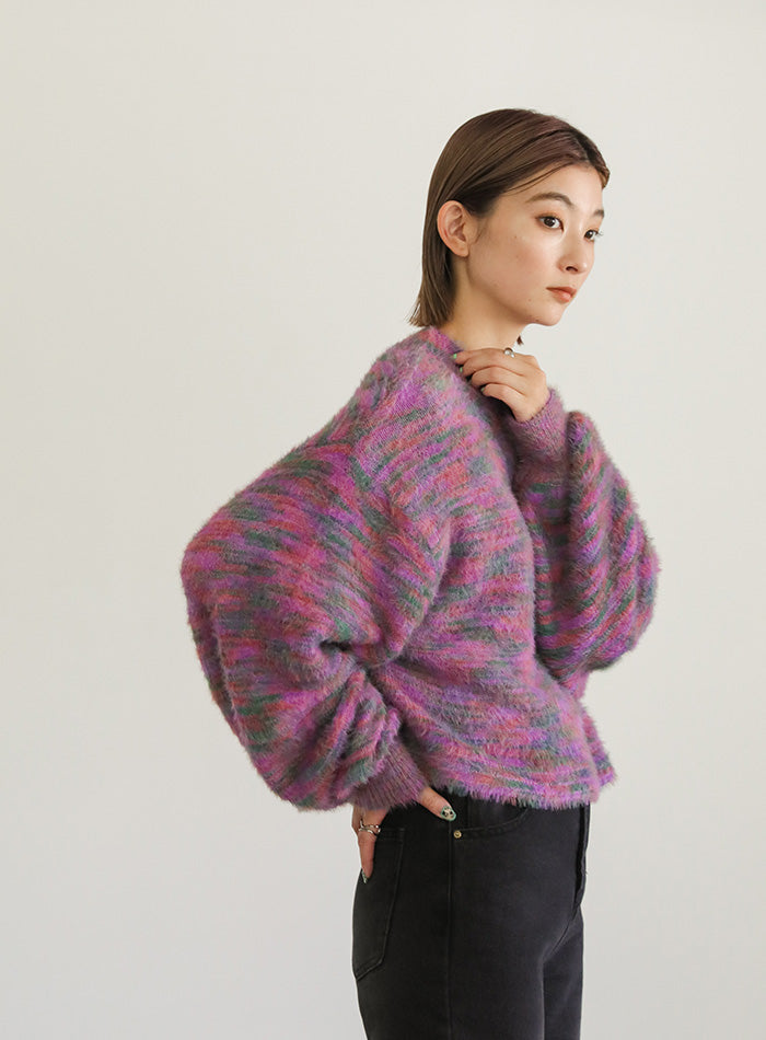 ミックスシャギーショートニット【SALE】
