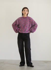 ミックスシャギーショートニット【SALE】