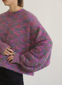 ミックスシャギーショートニット【SALE】
