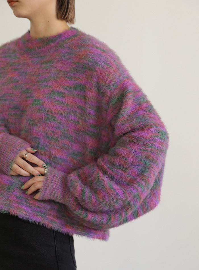ミックスシャギーショートニット【SALE】