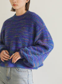 ミックスシャギーショートニット【SALE】