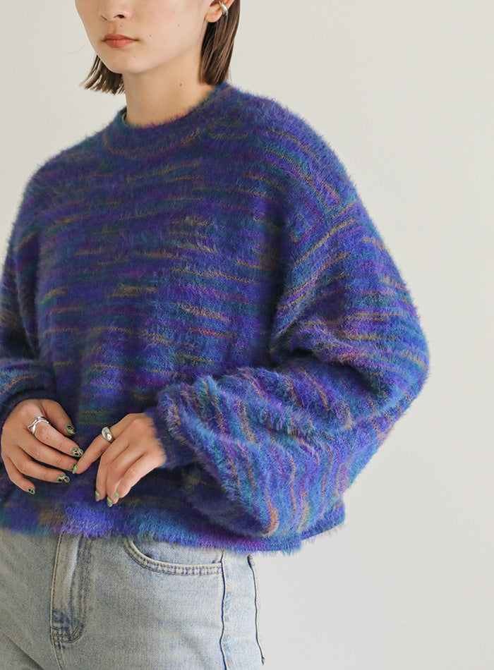 ミックスシャギーショートニット【SALE】