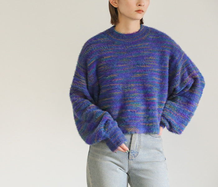 ミックスシャギーショートニット【SALE】