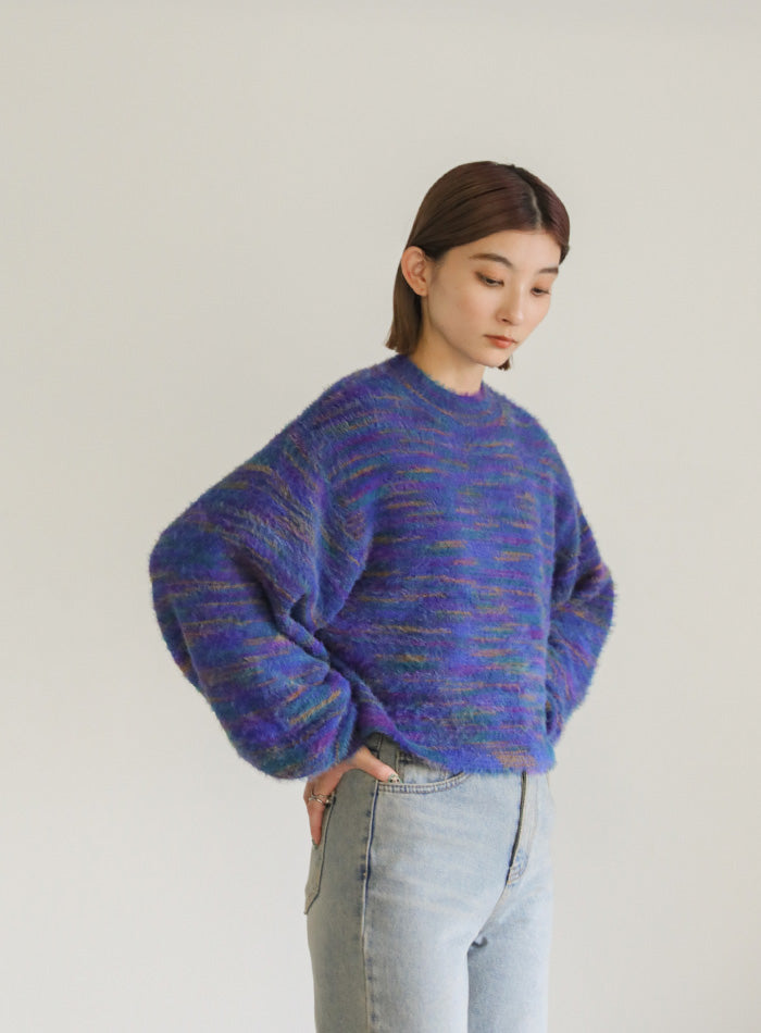 ミックスシャギーショートニット【SALE】