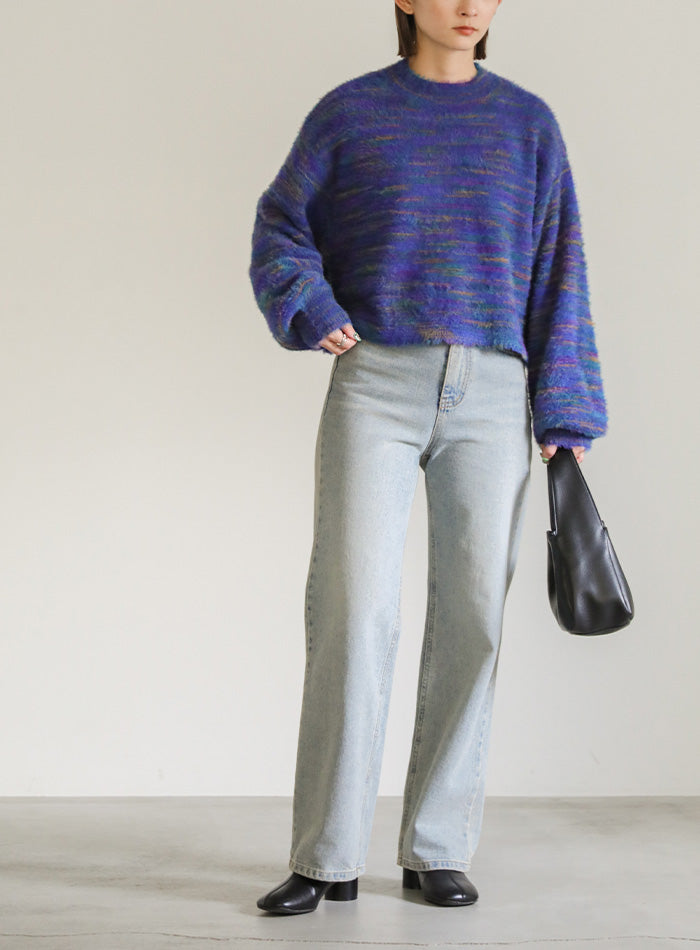 ミックスシャギーショートニット【SALE】