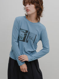 グラフィックプリントロングTシャツ
