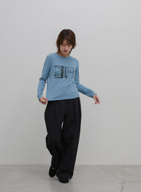 グラフィックプリントロングTシャツ