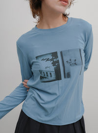 グラフィックプリントロングTシャツ