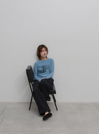 グラフィックプリントロングTシャツ