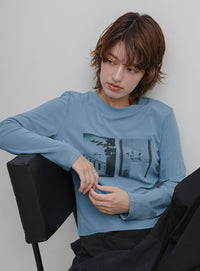 グラフィックプリントロングTシャツ