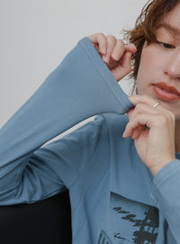 グラフィックプリントロングTシャツ