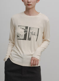 グラフィックプリントロングTシャツ