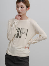 グラフィックプリントロングTシャツ