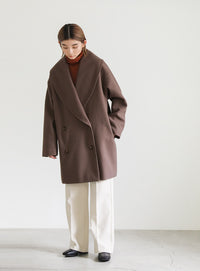ショールカラーミドルコート【SALE】