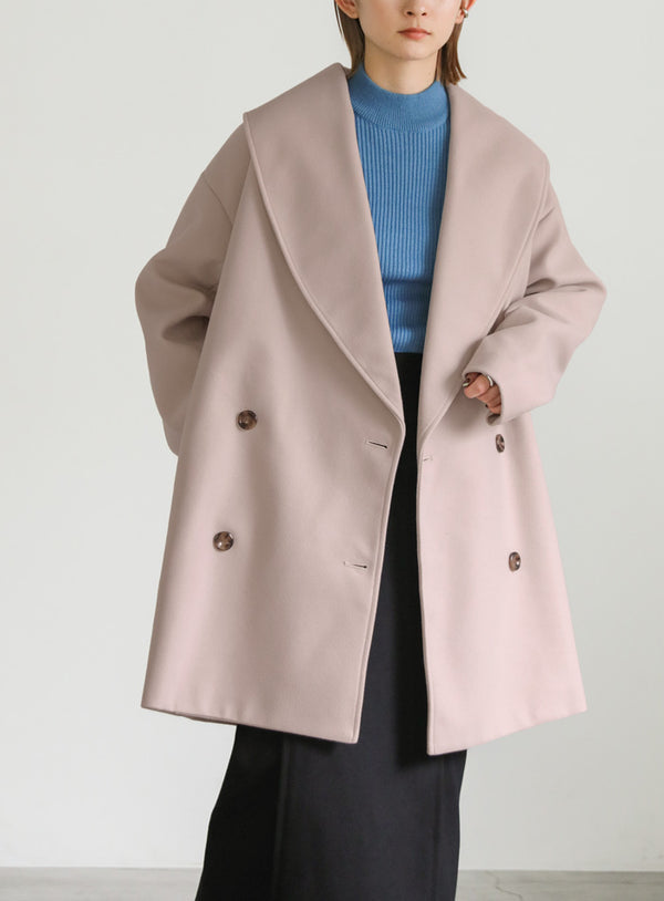 ショールカラーミドルコート